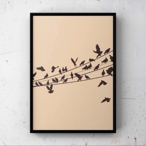 Modern minimalist group of birds abstract wall art